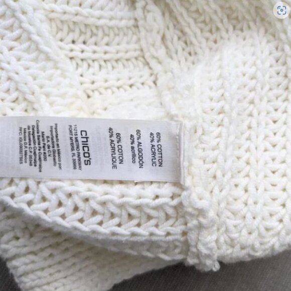 Chico's Ivory Cowl Neck Lowri Pullover Sweater L - Picture 8 of 10